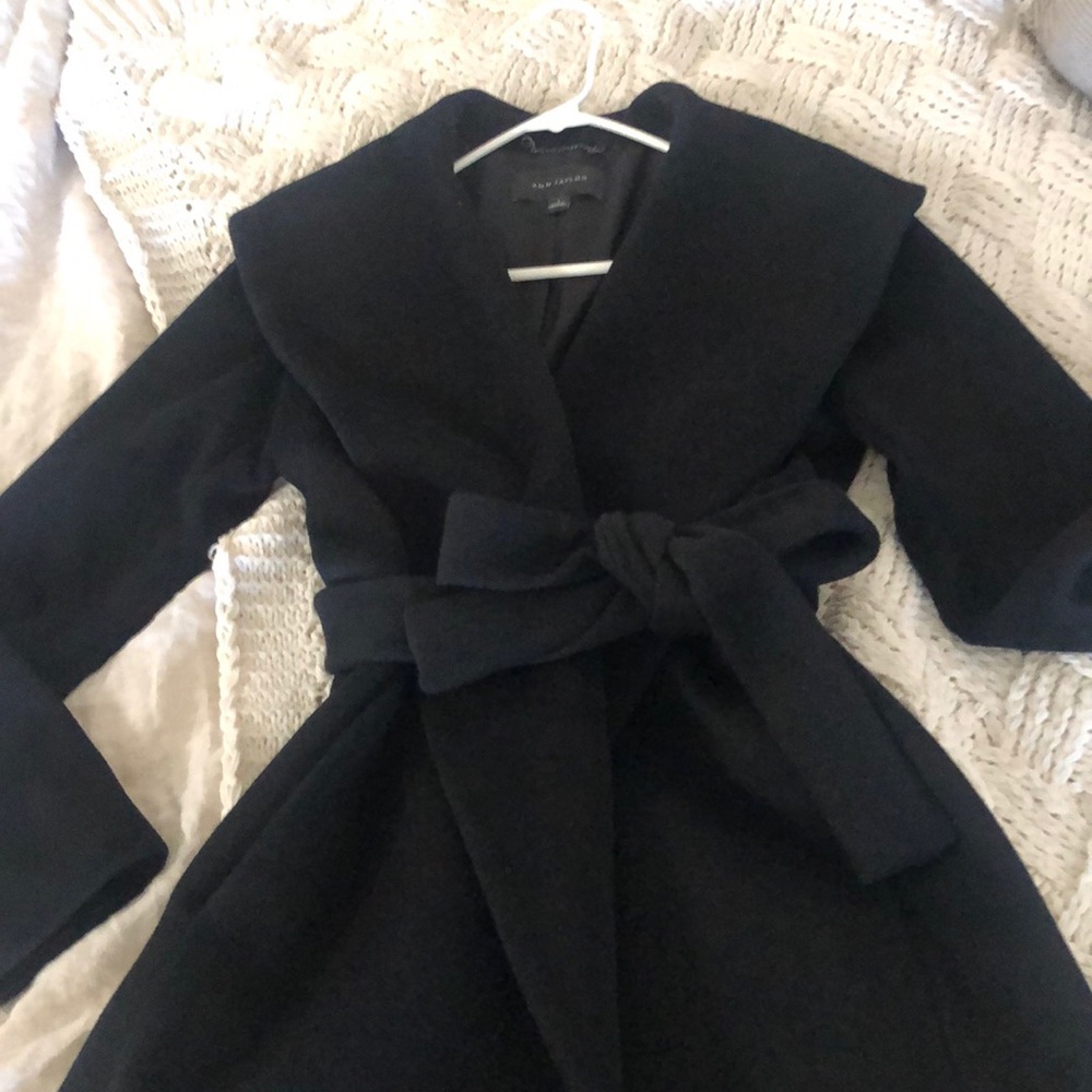 Ann Taylor Shawl collar wrap wool coat